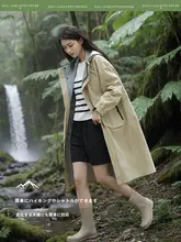 防水・防風の三合一ロングアウターコート【レディース・厚手・アウトドア用】（セットアップ対応）