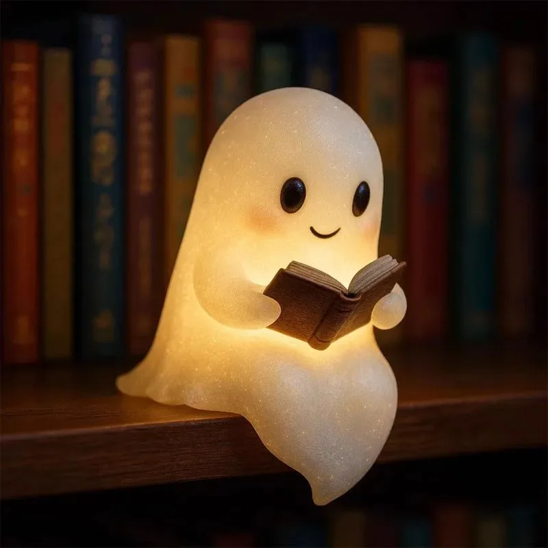 かわいらしいゴーストデザインの読書灯：ハロウィンリースとしての雰囲気灯の実用性とシーン別適用