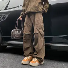 ワイドストレートカジュアルパンツ【アメリカンスタイル・秋冬用・ルーズフィット】（セットアップ対応）