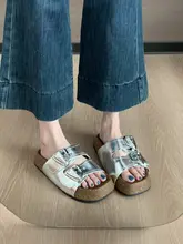 夏用 オープントゥスライドサンダル【厚底・シルバー・ローマ風】