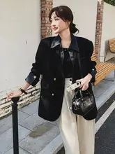 デザイン性のあるデニムとコーデュロイのコンビネーションジャケット【カジュアル・スリムフィット・小柄対応】