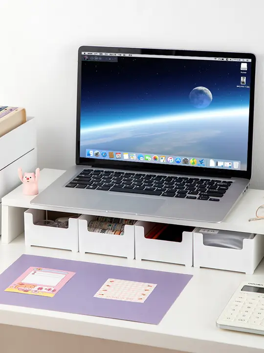 高さ調整スタンド デスクトップ 小物収納ボックス オフィス 文房具 ノート 収納ラック