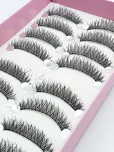 手作りの交差デザインの自然な女性用濃密まつげ【コットン製・舞台メイク用】（セットアップ対応）