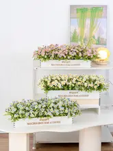 半米 実木製フェンスのドライフラワー風飾り花【部屋の装飾用・ナチュラルスタイル】
