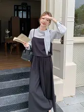おしゃれなベストとタンクトップのコーディネート【ワイドパンツ・春秋対応】（セットアップ対応）