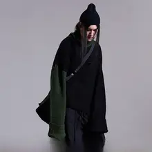 個性的なデザインのメンズニットセーター【冬用・オーバーサイズ・ハイネック・配色】