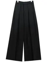 黒のワイドパンツ【秋冬用・極上の柔らかさ・フィット・ロング丈】（セットアップ対応）