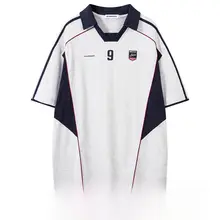 カラーブロックのポロ襟ショートスリーブTシャツ【ユニセックス・夏用・コットン】