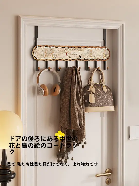 穴あけ不要！ドア掛けフック【衣類収納・キッチン用・多用途】