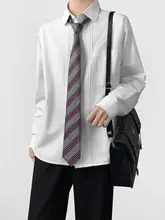 白色長袖シャツ【男子用・春秋・学生向け・ネクタイ対応】