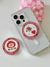 可愛らしい犬とクマのマグネット式スマホスタンド【伸縮・折りたたみ・粘着タイプ】