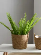 天然ラタン製 プランター型収納バスケット【手作り・インテリア・植物用】