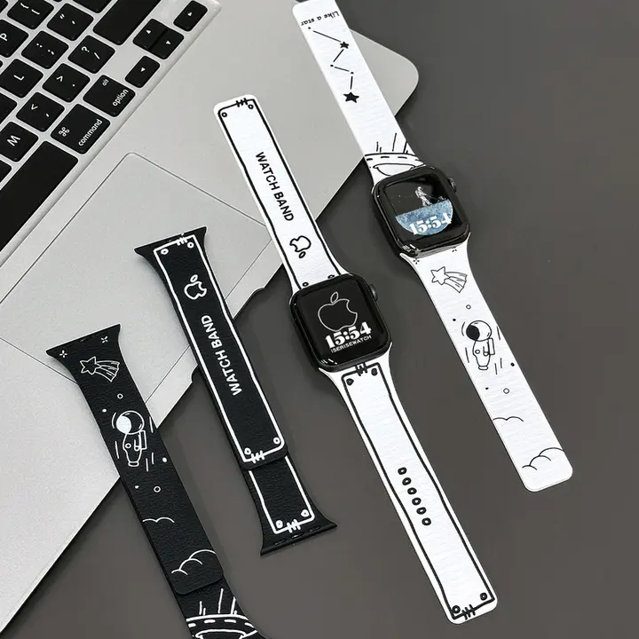アニメ風デザインのシリコン磁気バンド【男女兼用・Apple Watch対応・カートゥーンスタイル】（セットアップ対応）