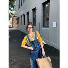 ヴィンテージスタイルデニムサロペットパンツ【ワイドレッグ・フィット・カジュアル】