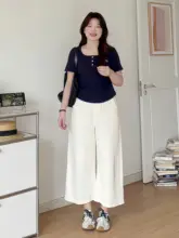 スタイルのレディース 九分丈ワイドパンツ【大きいサイズ・梨型体型向け】