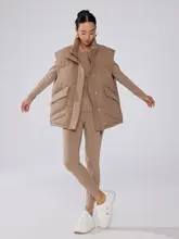 おしゃれなベスト付きレディース秋冬用カジュアルウェアとパンツ（セットアップ対応）