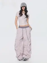 春向けストリートスタイル Tシャツ【スウィートピンク・長パンツ・男女兼用】
