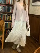 甘くて感のあるニットトップス【レトロデザイン・女性用・重ね着対応】（セットアップ対応）