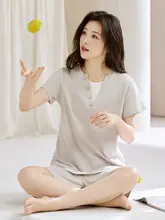 夏用ウェア【全棉・短袖・薄手・シンプルデザイン】（セットアップ対応）