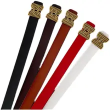 高級感のあるレディース本革ベルト【シンプルデザイン・デニム用・夏向け】