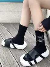 SSWEATSHOP 無地 英字カップル用 中高筒ソックス【ストリートスタイル・女性用】