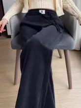 雪尼ールワイドレッグパンツ【ハイウエスト・裏起毛・カジュアル】