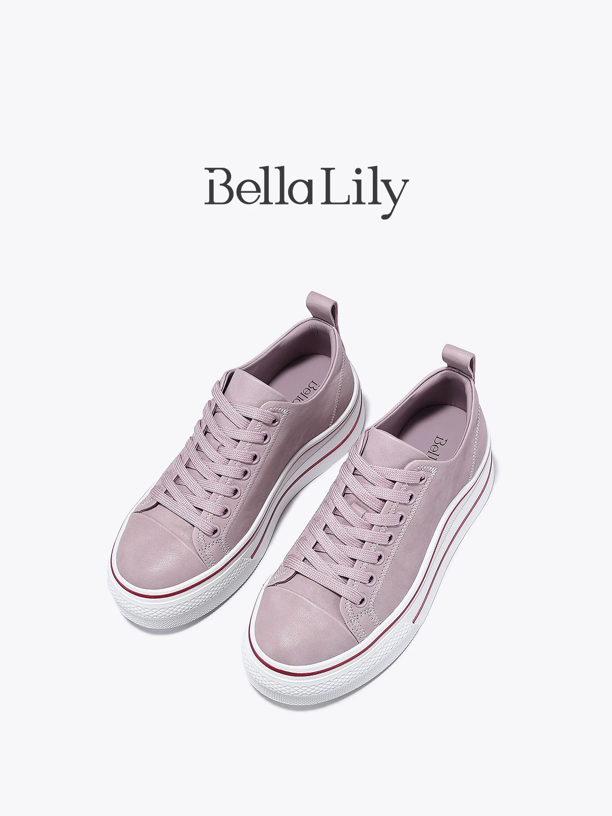 レースアップフラットシューズ：Bella Lilyのパステルカラー厚底スニーカーが提供する実用性と履き心地