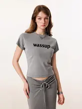 ロゴ入りショートスリーブTシャツ【シンプル・アメリカンスタイル・ラウンドネック】