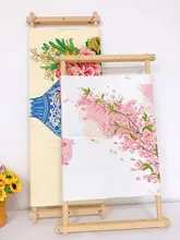 クロスステッチツール 小型調節可能な木製刺繍架 簡易刺繍 30.5*83.5cm