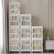 子供用透明防塵書棚【プラスチック製・絵本収納・折りたたみ・積み重ね可能】