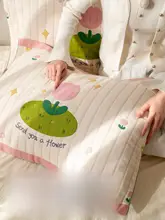 チューリップデザインの厚手枕カバー【柔らかく通気性・学生寮・頭油防止】（セットアップ対応）
