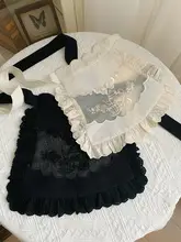 バラ柄デザインの刺繍エプロン【特別加工・両色使い】