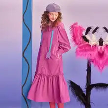 シャツワンピース【バインドデザイン・ロング丈・ゆったりシルエット】