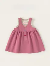 夏季のレトロで可愛い女の子用キャミソールワンピースとストライプトップス