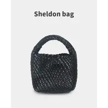 春夏用ハンドメイド編み込みバケットバッグ【ショルダー・ハンドバッグ】