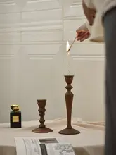 おしゃれなインテリア！実木製キャンドルスタンド【ナチュラルな雰囲気・主寝室用】