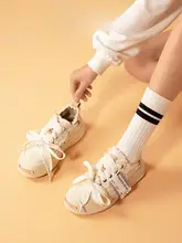 笑顔デザインの厚底キャンバスシューズ【学生向け・カジュアルスタイル・松糕ソール】