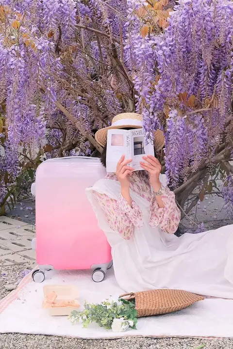 グラデーションピンクのキャリーケース【静音設計・女性用・旅行用】