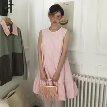 フリル付きフラワーキャミワンピース【夏用・スウィート・無袖・小柄対応】