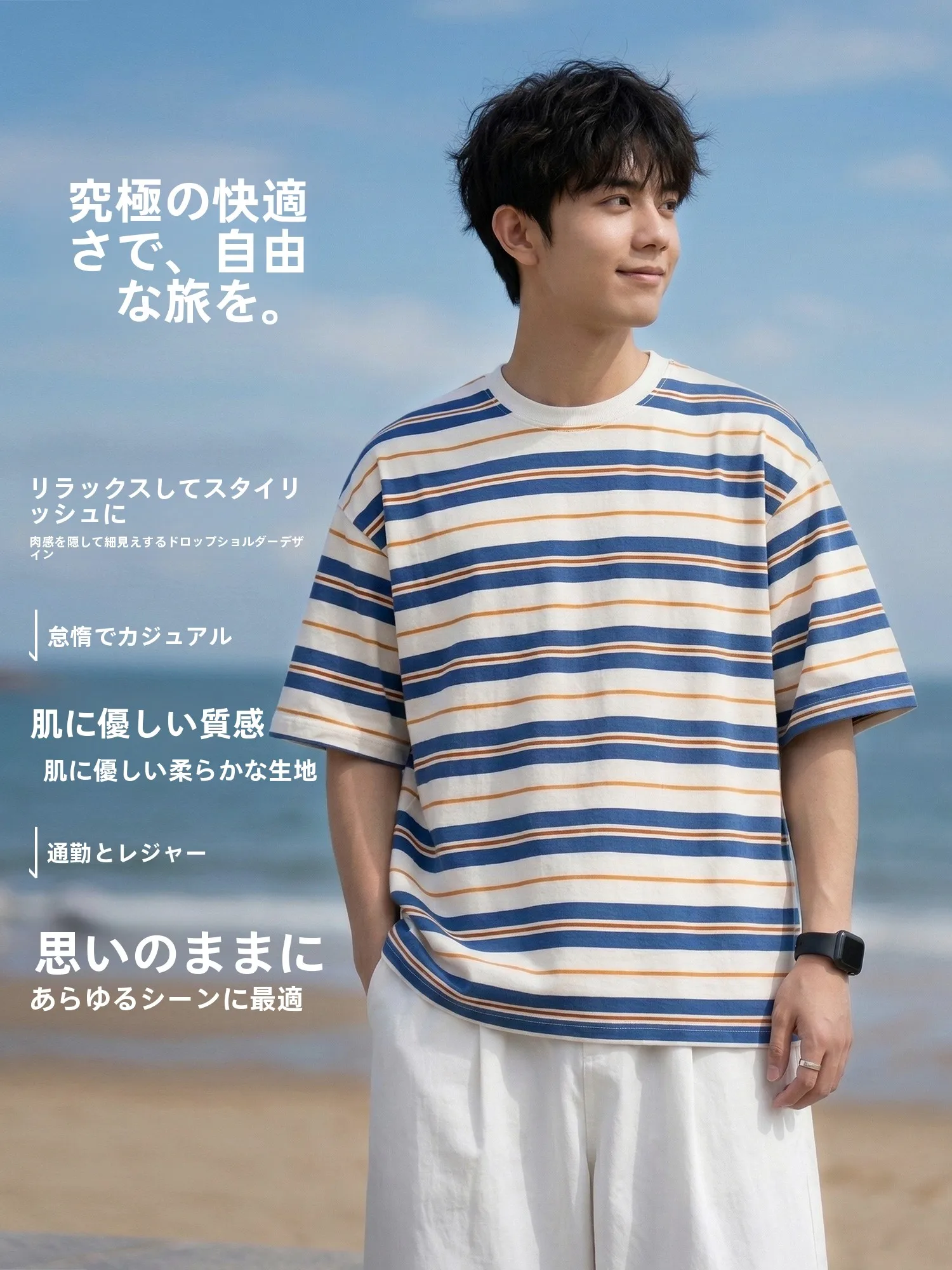 ストライプ柄 メンズTシャツはどう選ぶ？レトロな夏の一枚が通勤や日常に与える変化とは