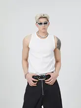 TURNTIDE メンズ 夏用 無地 ノースリーブ Tシャツ【シンプルデザイン・フィット感・ラウンドネック】
