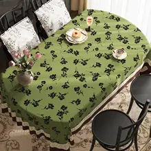 おしゃれな楕円形テーブルクロス【防油・防水・防熱・洗浄不要】