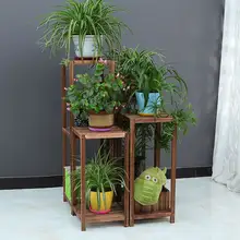 多層型木製花架【防腐加工・リビングやバルコニー用・多目的収納】