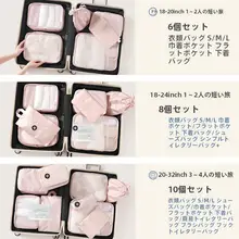 旅行用収納ポーチセット【防水・携帯便利・下着・衣類用】