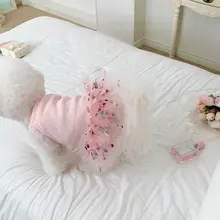 犬用 チェリー柄ワンピース【春夏用・ポンポンスカート・トイプードル・ヨークシャーテリア対応】