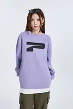 P字模様のプリント長袖Tシャツ【クルーネック・メンズ・ゆったりデザイン】