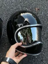 BornFree ミニモト3 内蔵レンズ付き レトロバイクヘルメット【防風・防塵】
