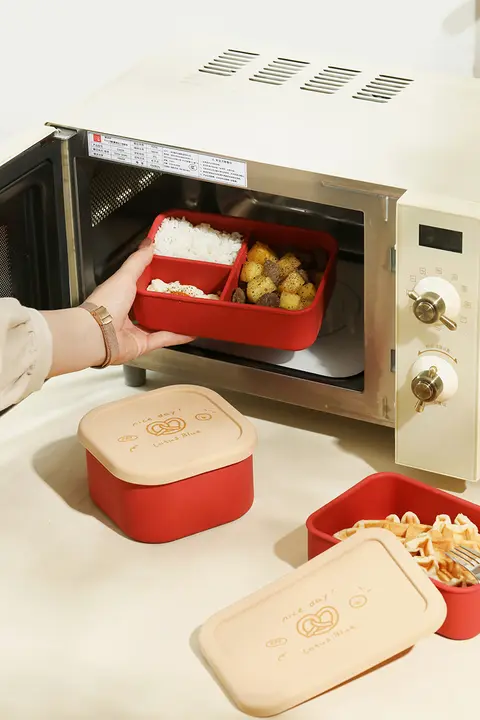 食品グレードのシリコン保存容器【冷蔵庫・電子レンジ対応・学生・オフィス用・お弁当箱】