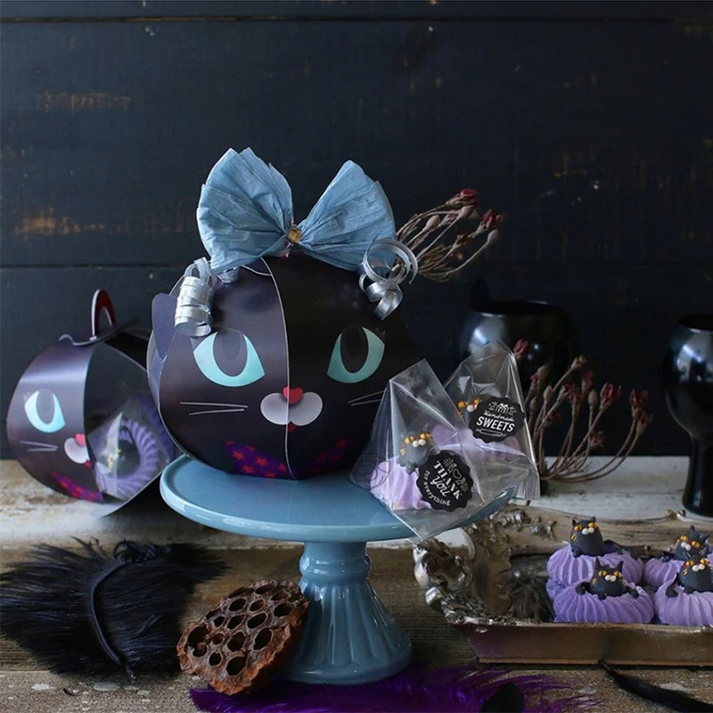 ハロウィン用黒猫デザインのクッキー・キャンディボックス：おしゃれな菓子包装の実用性と使い方