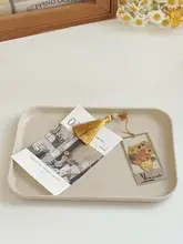 四角のトレー 一人用 単色 小麦ストロー シンプルデザイン